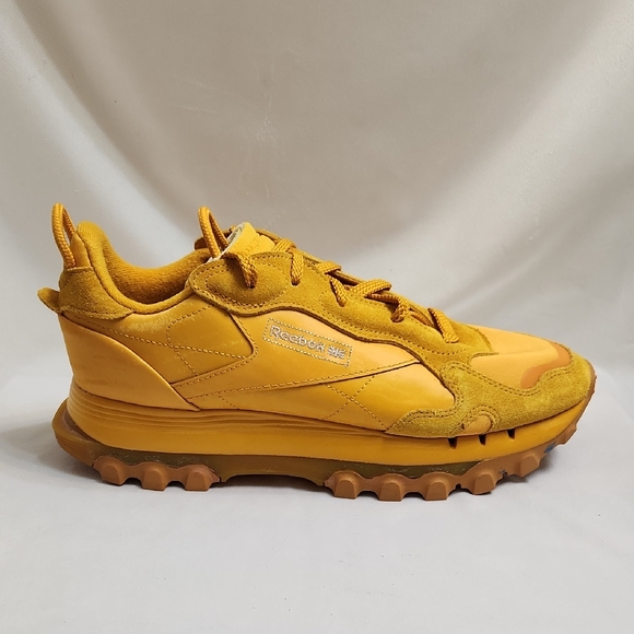 Reebok X Cardi B Bright Ochre Leather Sneakers (W Size 11) - Picture 1 of 15